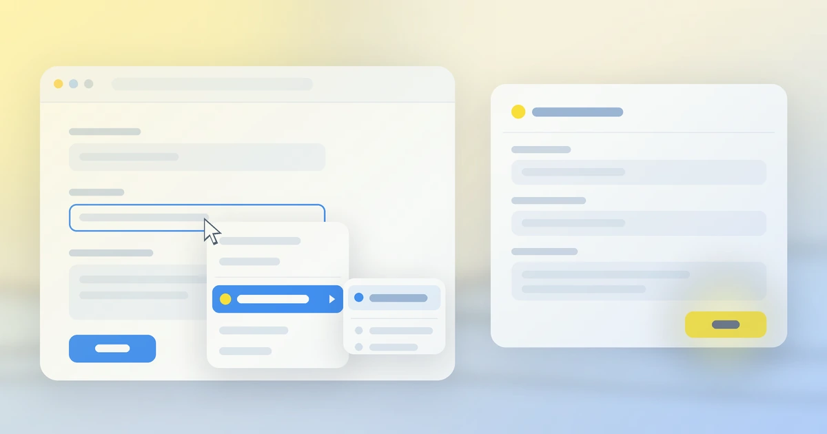 Illustration of a right-click menu on a web form opening SimpleFill's Add form data panel